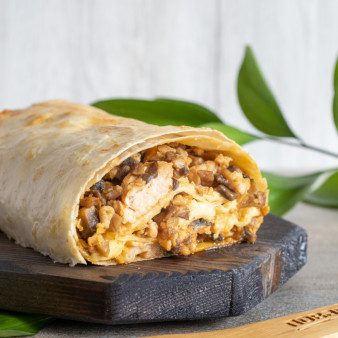 Лаваш с фаршем и грибами