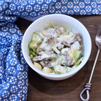 Салат из гусиной печени