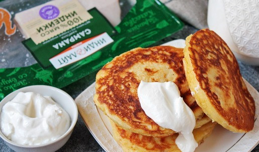 1. Этап. Панкейки с сыром и ветчиной: Приятного аппетита.