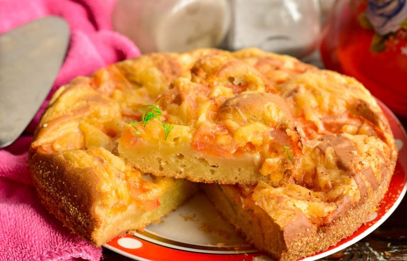 1. Этап. Заливной пирог с помидорами и сыром: Приятного аппетита!