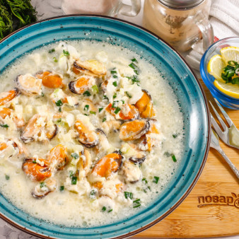 Мидии в кокосовом молоке