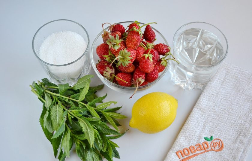 1. Этап. Домашний клубничный лимонад с мятой: 1. Подготовьте продукты, приступим!