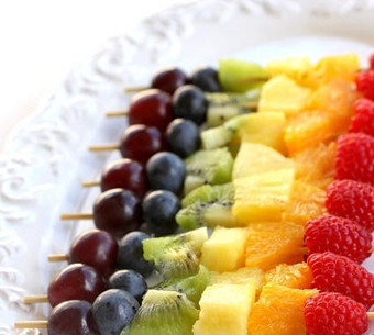 1. Этап. Канапе для детей: 1. Один из самых простых вариантов канапе для детей в домашних условиях является фруктово-ягодное сочетание. Использовать можно абсолютно любые цитрусовые, банан и киви, виноград и ягоды по сезоны. Такая закуска точно не останется без внимания, ведь это не только сочетание любимых вкусов, но и буйство красок. Для таких канапе можно использовать палочки для шашлыков или небольшие шпажки, сделав несколько разных сочетаний. Комбинировать лучше сладкие и кисленькие вкусы, а также подбирать по цвету. При желании к таким канапе можно подать взбитые сливки или сиропы.