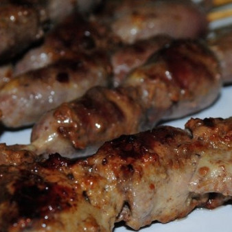 Шашлык из куриных сердечек