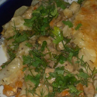 Жаркое из белых грибов