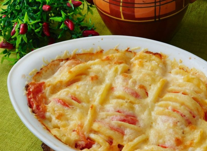 1. Этап. Запеканка из картофеля с помидорами: Приятного аппетита!