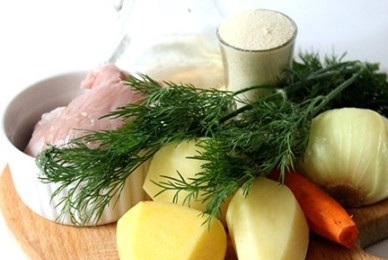 1. Этап. Манный суп: Подготовим все необходимые продукты