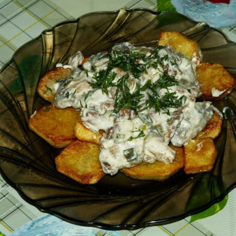 Подосиновики, тушеные в сметане