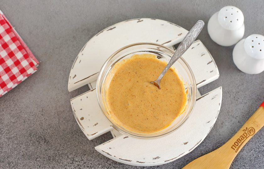 1. Этап. Вкусный маринад для шашлыка из курицы: Перемешайте. Маринад для шашлыка из курицы готов.