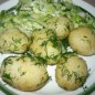 Boiled young potatoes