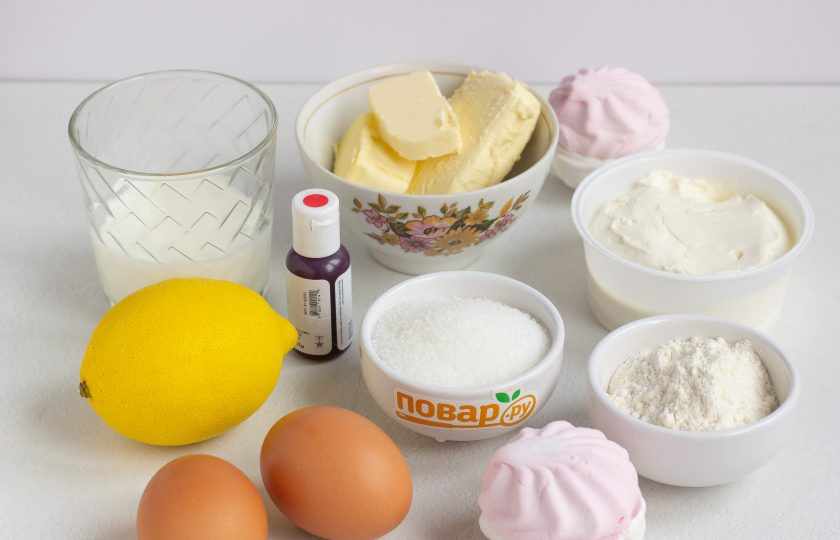 1. Этап. Лимонные кексики Розовые свинки: Подготовьте все необходимые ингредиенты.