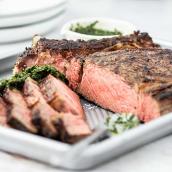 Cowboy Steak With Chimichurri Sauce