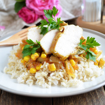 Курица с куркумой в кисло-сладком соусе