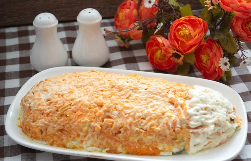 1. Этап. Салат Лисий хвост: Салат нужно остудить, охладить в холодильнике. Подайте его к столу. Салат вкусный и будет оценен по достоинству.