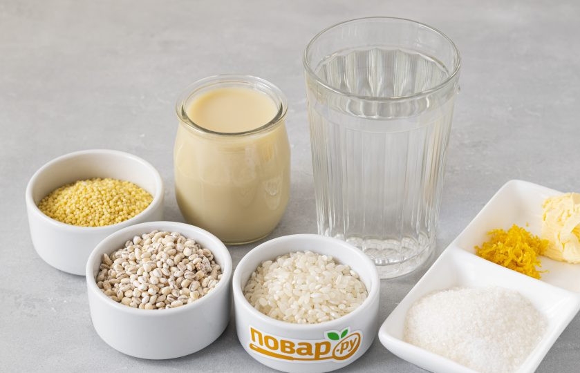 1. Этап. Каша Здоровье: Подготовьте все ингредиенты.