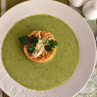 Суп из цукини со шпинатом и киноа