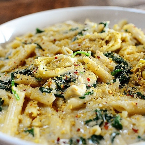 1. Этап. Паста со шпинатом и артишоками: Паста со шпинатом и артишоками готова. Приятного аппетита! ;)