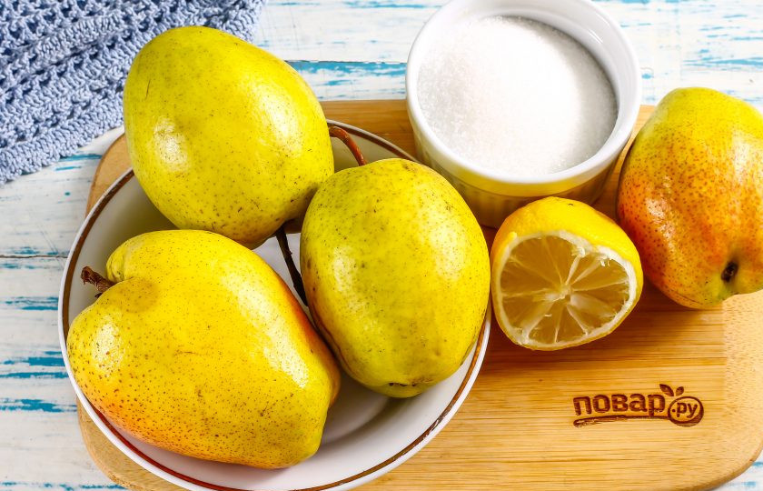 1. Этап. Варенье из груши Пятиминутка: Подготовьте указанные ингредиенты.