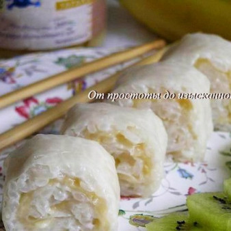 Десертные суши Кокос, банан и имбирь