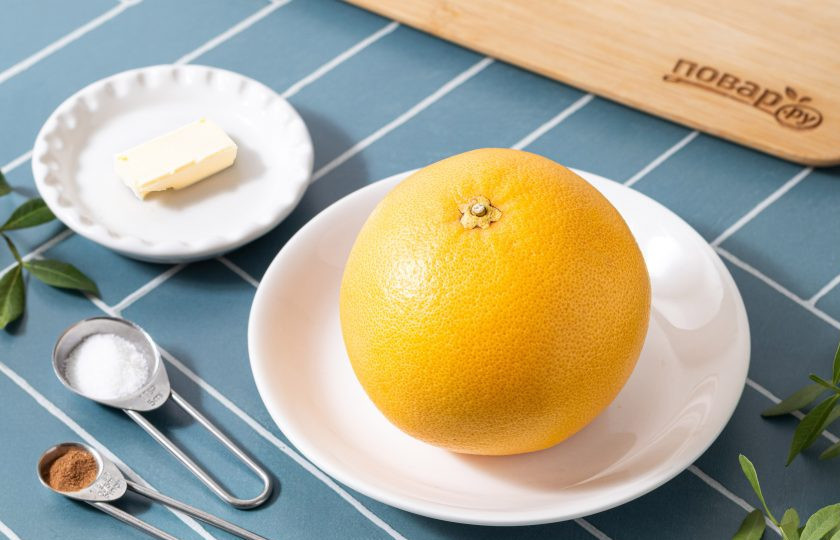 1. Этап. Запеченный грейпфрут: Подготовьте все ингредиенты.