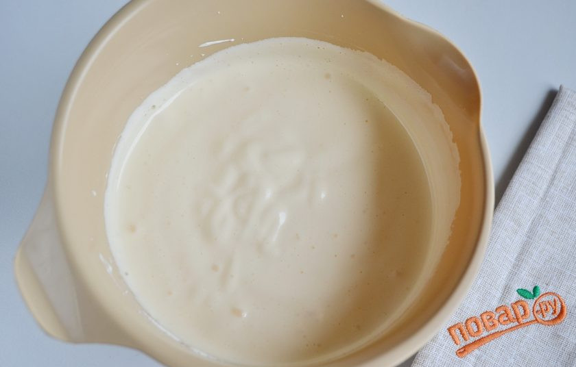 1. Этап. Новогодний торт Лесной мох: Готово, масса хорошо увеличилась в объемах и посветлела.