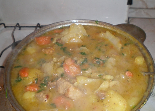 1. Этап. Дамляма из свинины и говядины: 11. Теперь наша задача все перемешать.