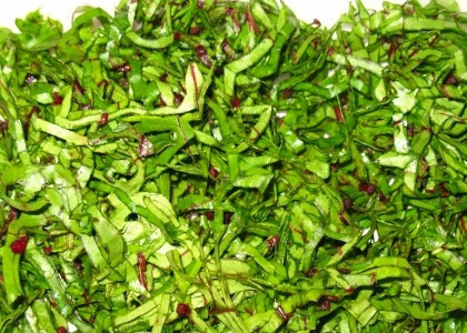 1. Этап. Свекольник с ботвой: Ботву мелко порезать.