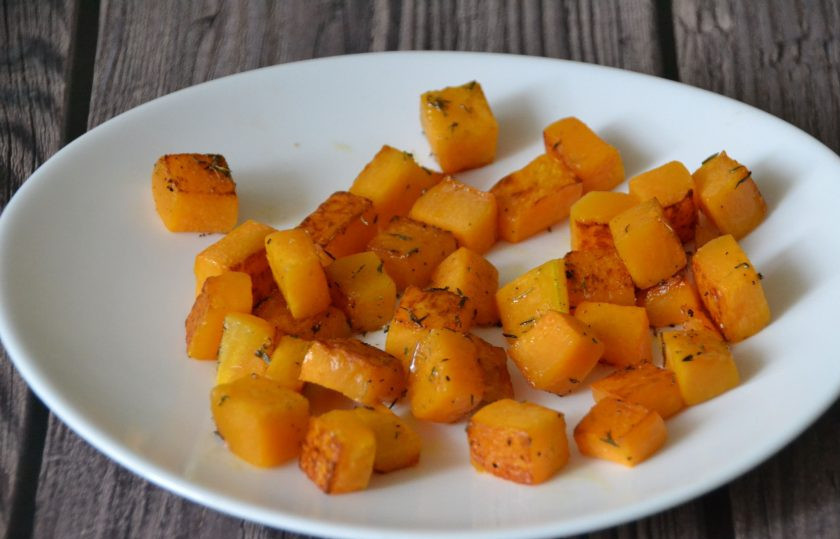 1. Этап. Ризотто с тыквой от Юлии Высоцкой: Тыкву запекайте до мягкости.