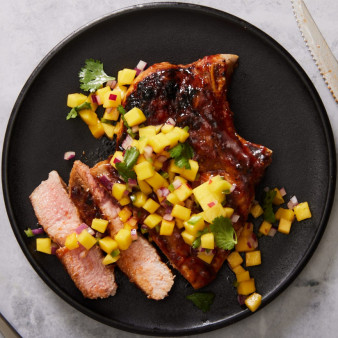Honey-Glazed Pork Chops With Mango Salsa