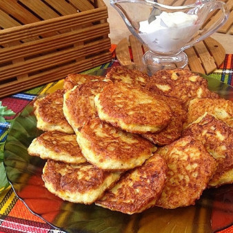 Картофельно-тыквенные драники с куриным фаршем