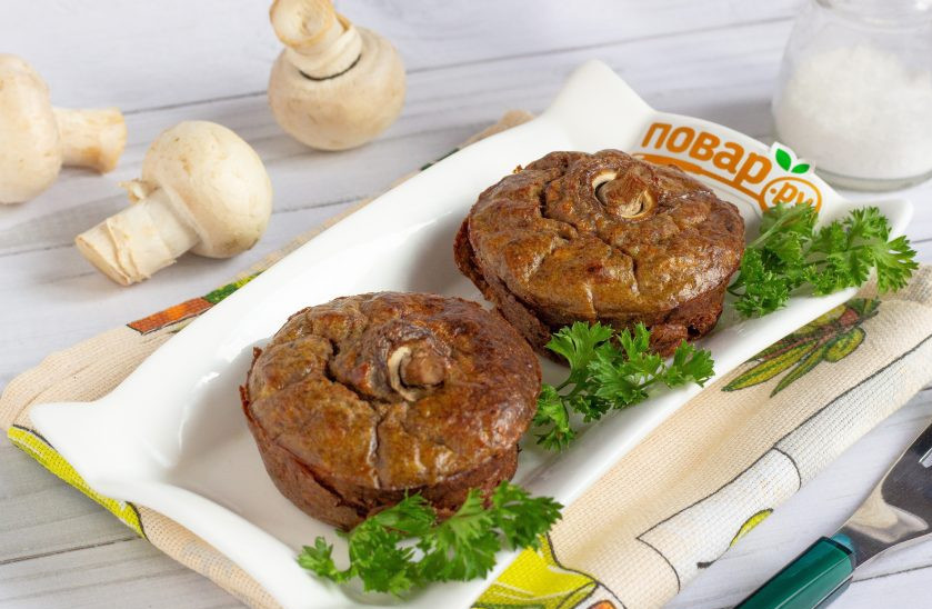 1. Этап. Печеночное суфле с шампиньонами: Наше печеночное суфле готово. Можно подавать с зеленью, овощами или как самостоятельное блюдо!