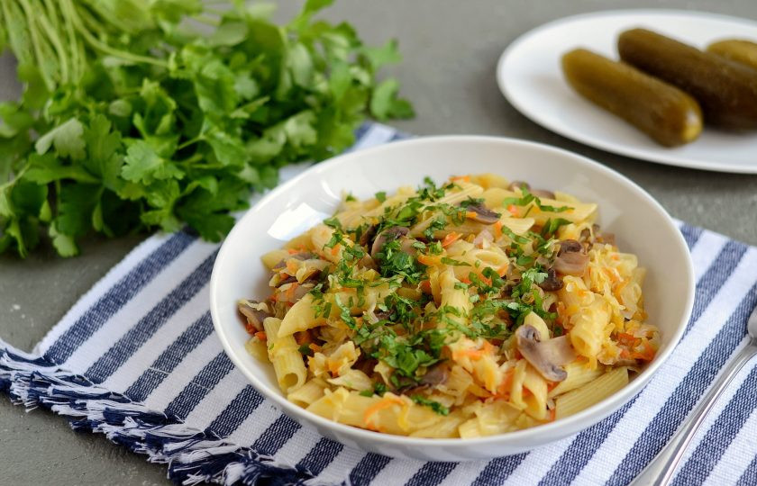 1. Этап. Макароны с капустой: Макароны с капустой готовы, приятного аппетита!