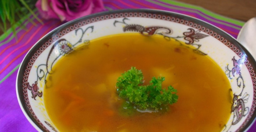 1. Этап. Суп с кусочками говядины: Готовый суп следует настоять под крышкой 10 минут. Приятного аппетита!