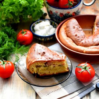 Пирог заливной с картошкой