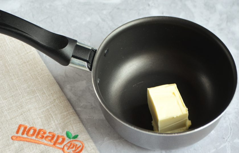 1. Этап. Полезные тыквенные панкейки: 5. Растопите сливочное масло.