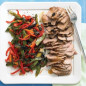 Broiled Soy-Glazed Pork with Rice and Asian Vegetables