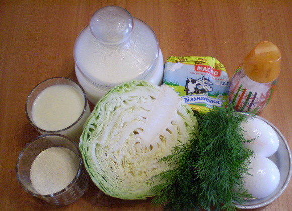 1. Этап. Капустная запеканка в духовке: 1. Приготовим продукты для запеканки.