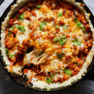 Cheesy Chorizo, Chickpea & Crispy Rice Skillet