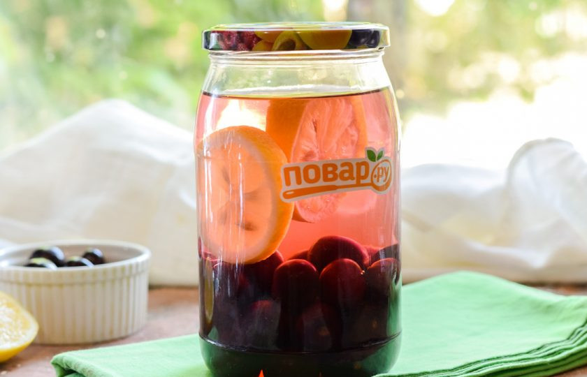 1. Этап. Компот из черешни с лимоном на зиму: Удачных заготовок!