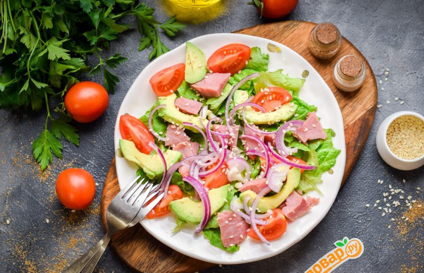 1. Этап. Салат из авокадо с ветчиной: Приятного аппетита!