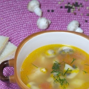 Суп со свининой и грибами