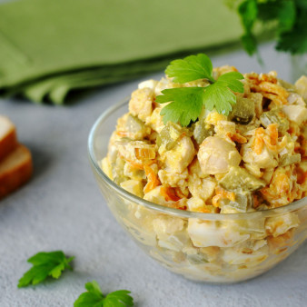 Машеровский салат с грибами