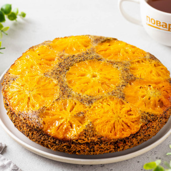 Постный пирог с мандаринами