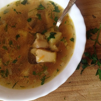 Суп из замороженных белых грибов