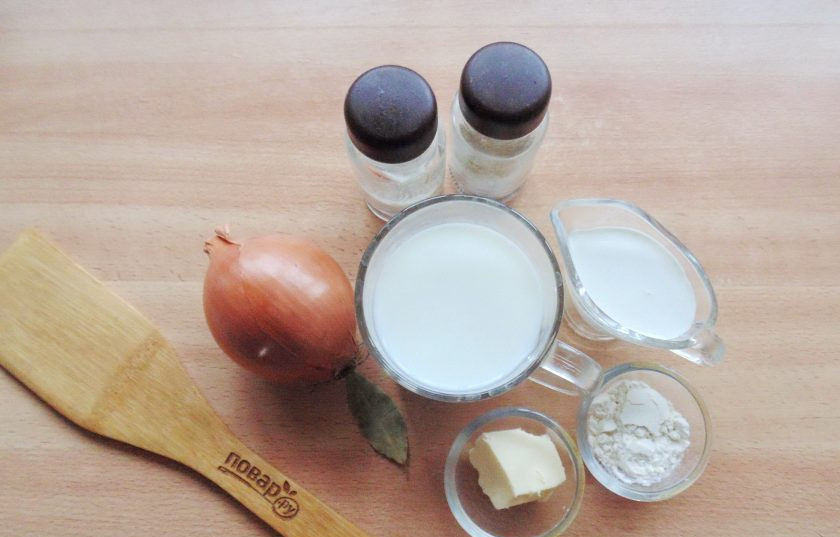 1. Этап. Соус Субиз: Подготовьте ингредиенты для приготовления соуса 