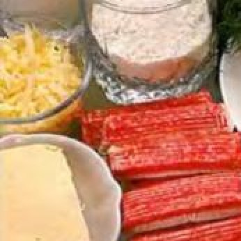 1. Этап. Рулет крабовый: Ингредиенты