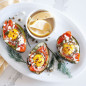 Baked Eggs in Avocado with Salmon