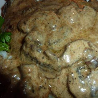 Свинина с грибами на сковороде