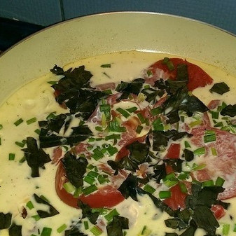 Омлет с кабачками и помидорами