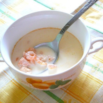 Суп из мидий и креветок